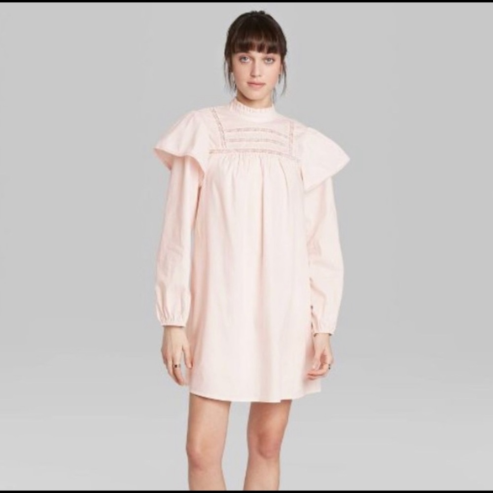 High Neck Poplin Dress
